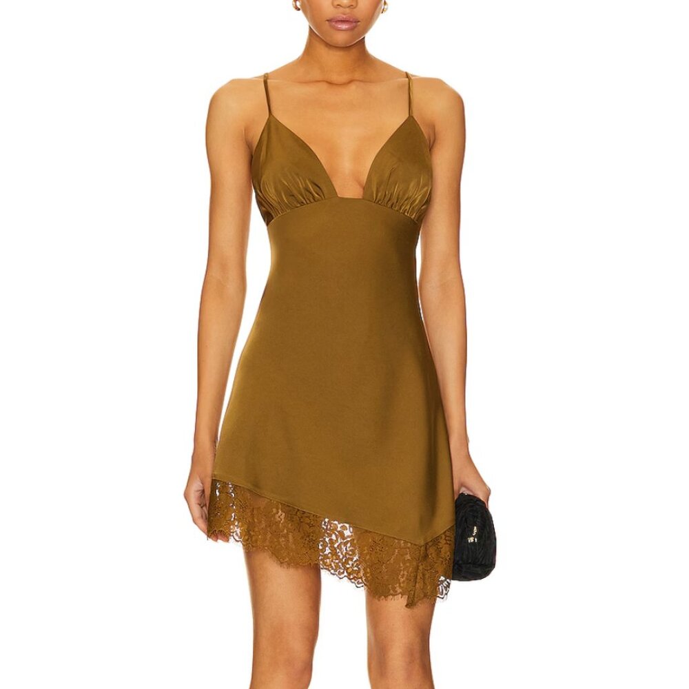 House of Harlow x Revolve Nouvelle Mini Silk / Lace Slip Dress - sz M